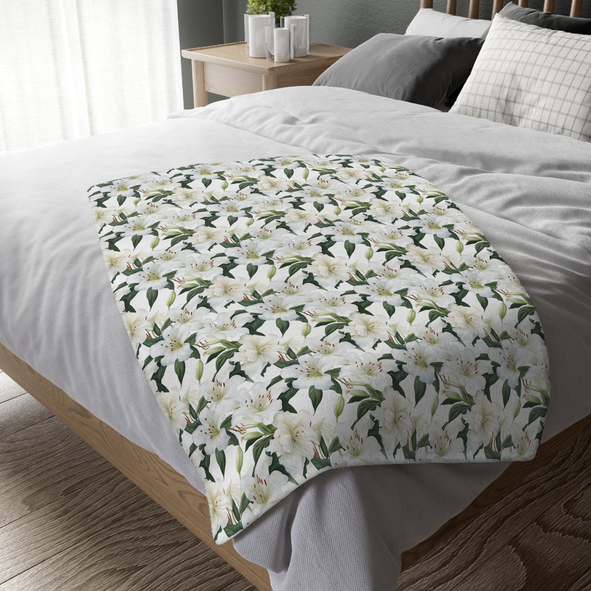 'Consider the Lilies' Velveteen Blanket